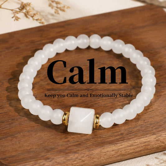 Pulseira de Jade Branco para Mulheres, Energia Curativa, Contas Artesanais, Joias Femininas para Verão e Outono