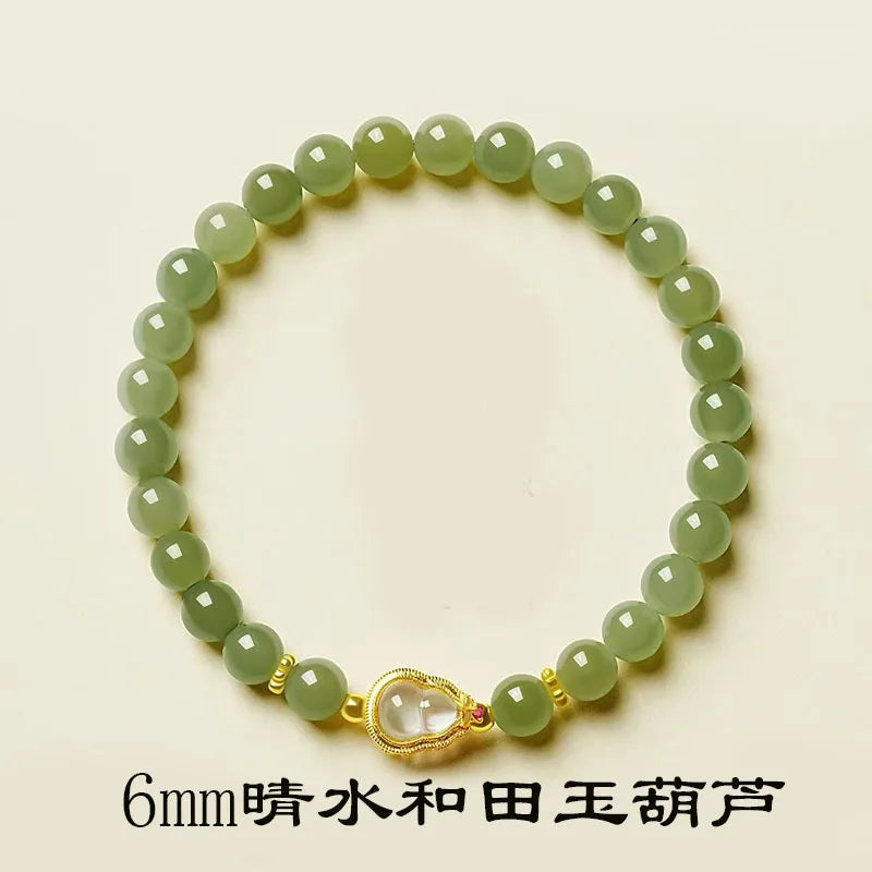 Pulsera Pixiu de jade verde de 8 mm