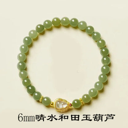 Pulsera Pixiu de jade verde de 8 mm