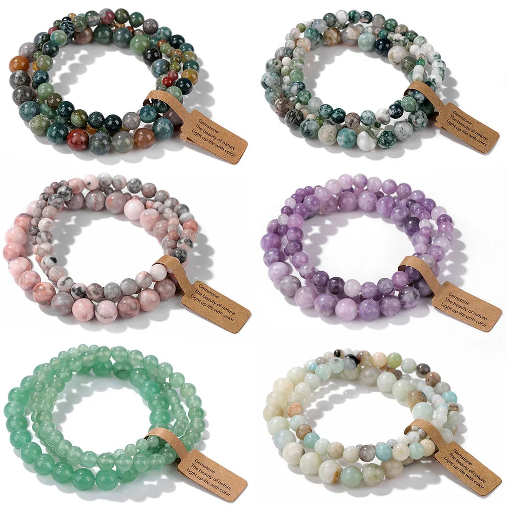 Set Tres Ritmos: Pulseras de Cuentas. Diseño y acabado de la pieza mostrada.