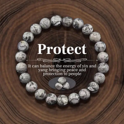 Pulsera Azul Interior · Cuentas de Piedra