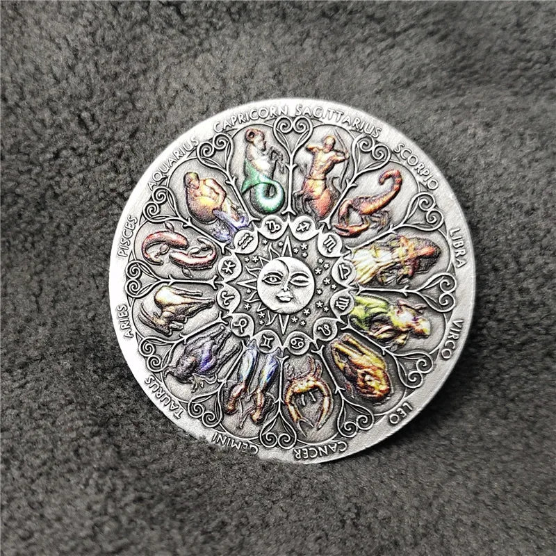 Moneda Rueda Celeste · Zodiaco