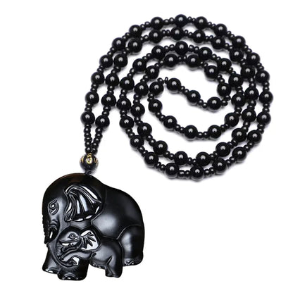 Collar de elefante de obsidiana