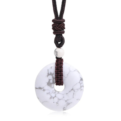 Pedra natural ametista olho de tigre colar pingente moda masculina e feminina colar paz nó chinês colar presente