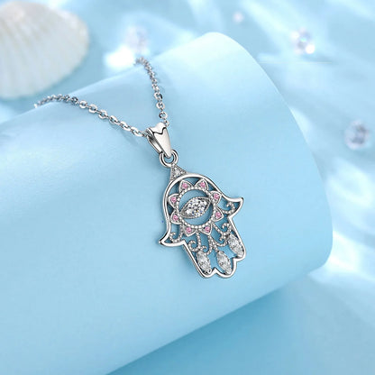 Colgante Hamsa con cristal azul