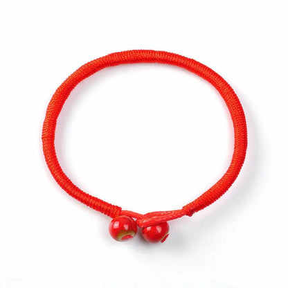 Lucky Beads Pulseira Corda Vermelha para Homens e Mulheres, Amuleto de Cordas Artesanais, Cordão Kabbalah, Pulseira de Tecer