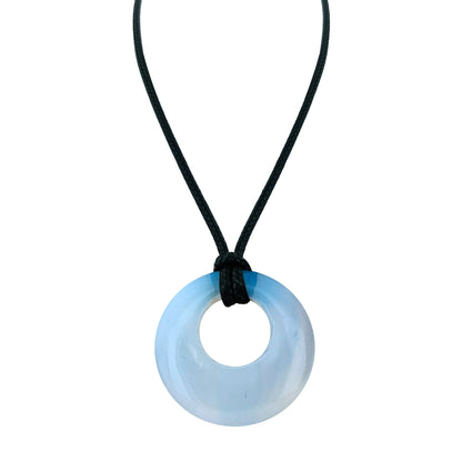 28mm círculo donut cura cristais colar natural semi-precioso chakra pedra preciosa amuleto moeda da sorte donuts charme proteção