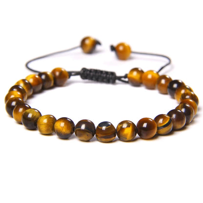 Pulsera trenzada de ojo de tigre azul