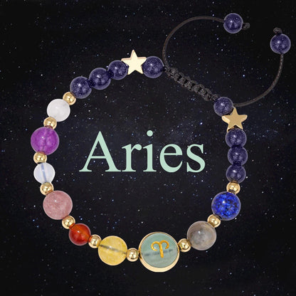 Pulsera Astral: Signos del Zodiaco. Diseño y acabado de la pieza mostrada.