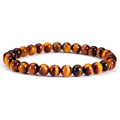 Pulseira de contas de pedra natural, com ametista, olho de tigre, cristal de quartzo e ágata, pulseiras de contas de pedras preciosas, joias para mulheres, para reiki e cura, presente para casais.