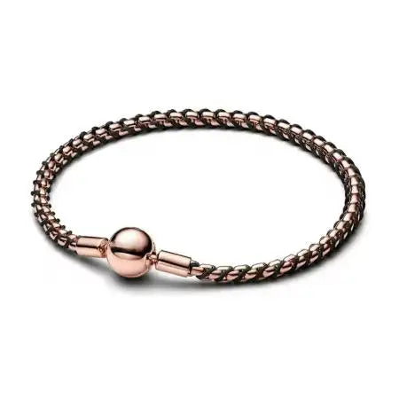 Pulseira de corrente elíptica aberta, trançada, com design de arco-íris, em prata esterlina 925, para mulheres, ideal para festas e casamentos, joia fina.