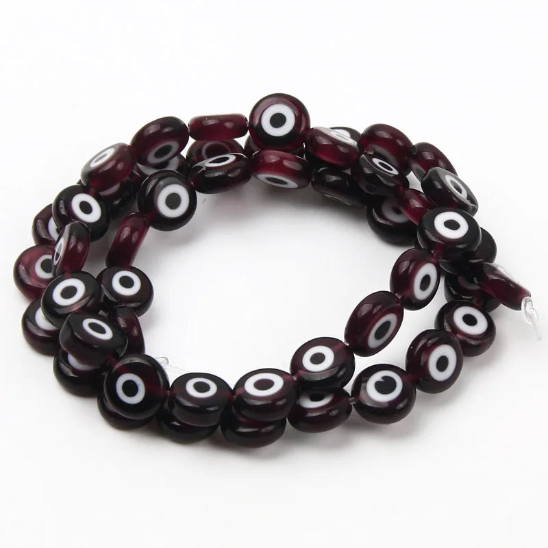 8mm 48 pçs contas de vidro natural liuli pulseira olho contas frisado pulseira feminino masculino jóias amuleto mal nazar olho charme