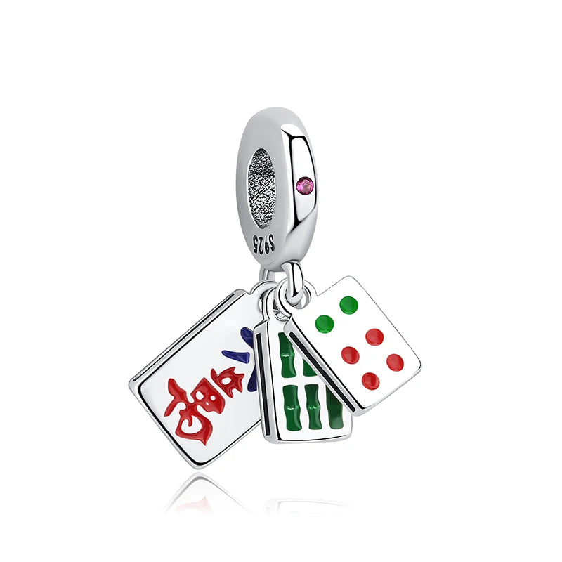 Pingentes de Prata Esterlina 925 Gato da Sorte Ano Novo Chinês Contas para Pulseiras e Colares Femininos Joias
