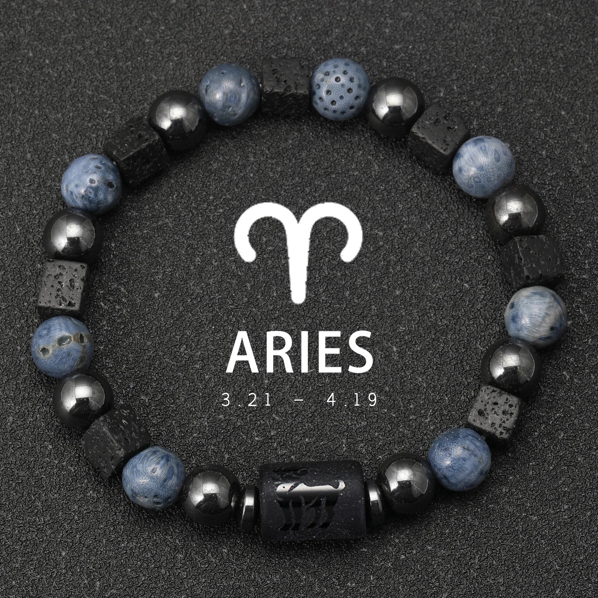 Pulsera Cosmos Azul · Signos del Zodiaco