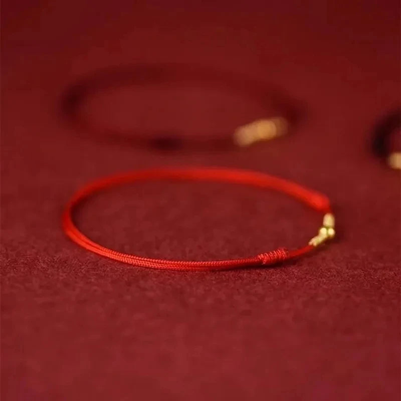 Pulseira Lucky Bead de Cobre trançado à mão, corda vermelha, fivela simples, original étnico, acessório feminino, casal