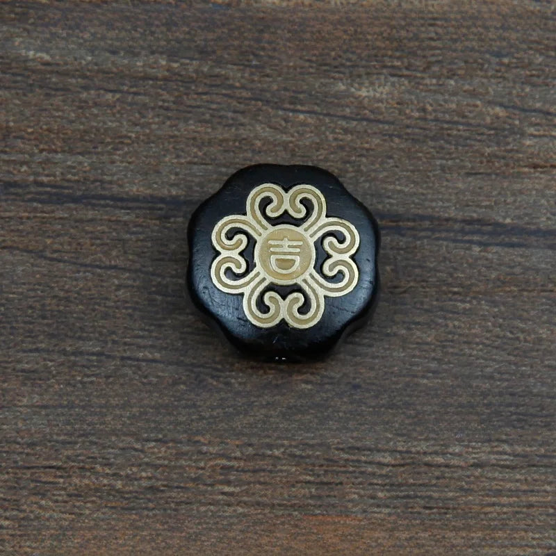 Pingentes de Nuvem Geométricos com Incrustações de Ébano Preto, Ébano Roxo e Bronze Amarelo, Acessórios de Joalheria Artesana...