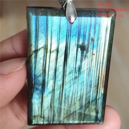 Colar de Pingente de Labradorita Azul Natural em Formato de Gota com Brilho para Mulheres e Homens AAAAAA
