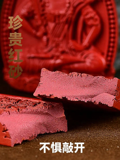 Natural Verdadeiro Cinábrio Buda Pingente para Homens e Mulheres, Natural Buda Hoid, Deus Guardião, Big Sun, Tathagata Hyun, Amitabha