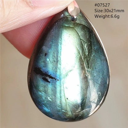 Colgante ovalado de labradorita azul
