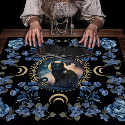 Mantel Gato Lunar · Tarot y Altar