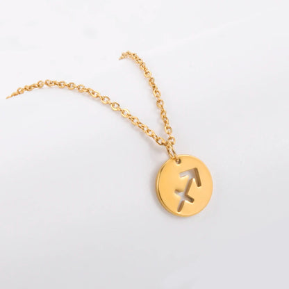 Aço inoxidável estrela signo do zodíaco colares 12 constelação gargantilha pingentes áries libra leo collier presente de aniversário
