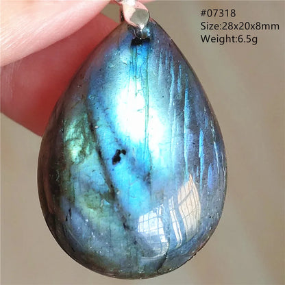 Colgante ovalado de labradorita azul