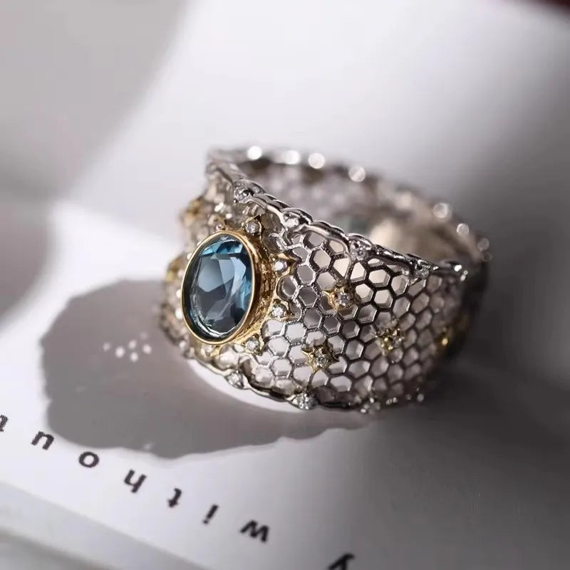 Anillo minimalista de piedra lunar