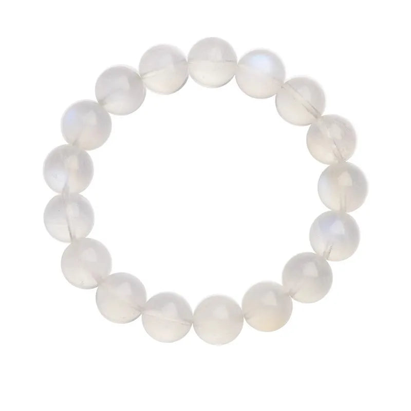 Natural moonstone pulseira feminino azul luar vitreo material indiano gelo transbido azul luar arco-íris sorte handstring