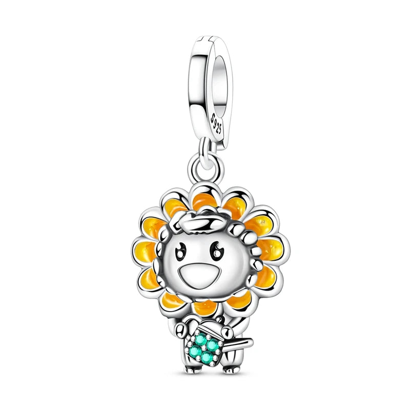 Original 925 prata esterlina encantos grânulo china ano novo vermelho encantos nova boneca pingente fecho aberto caber multi estilo pulseira original