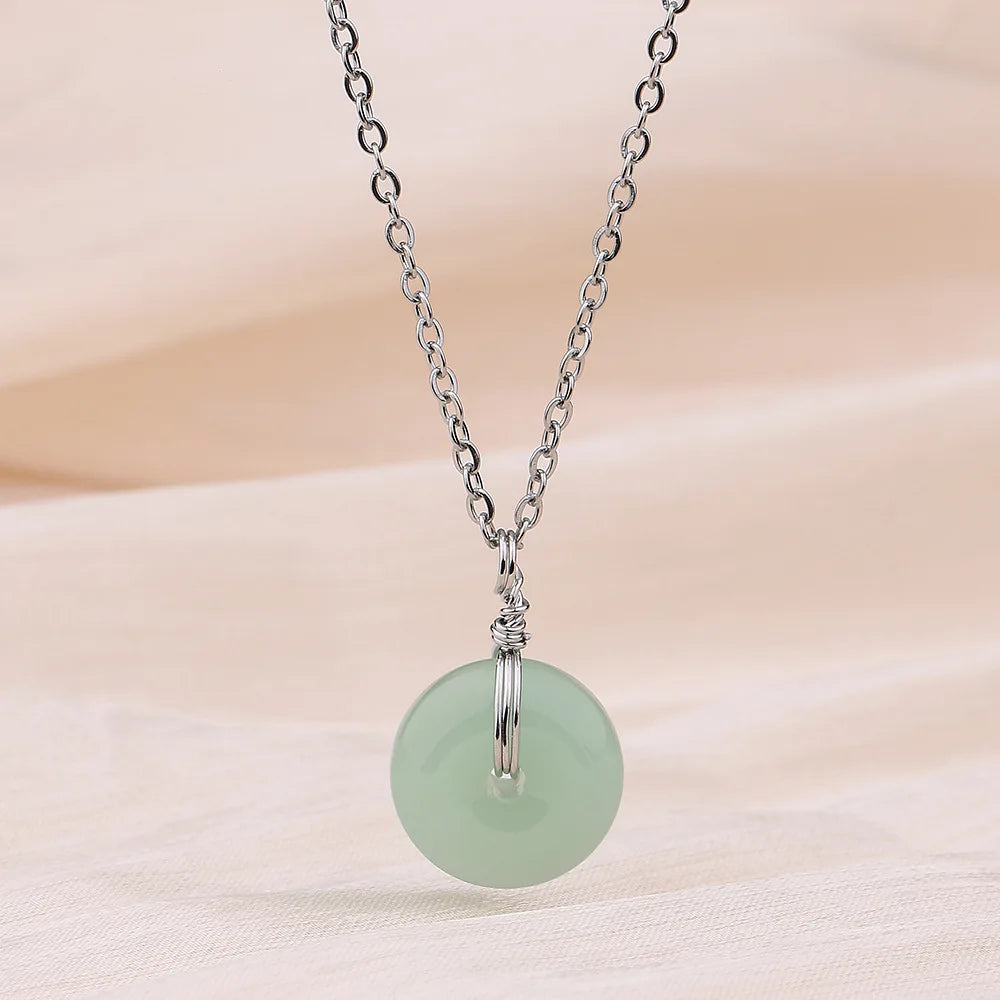 Colares de prata esterlina 925 para mulheres, com pingente de jade, cor dourada, corrente ajustável, joias de luxo, presente romântico.