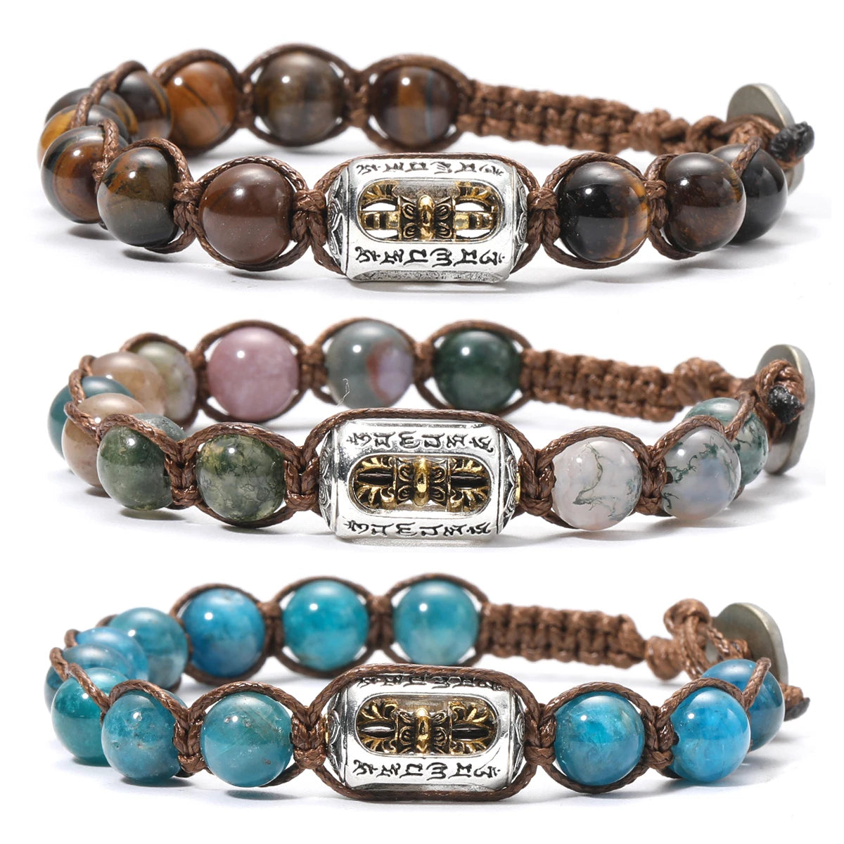 Pulsera Centro: Cuentas y Detalle Metálico. Diseño y acabado de la pieza mostrada.