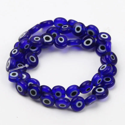 8mm 48 pçs contas de vidro natural liuli pulseira olho contas frisado pulseira feminino masculino jóias amuleto mal nazar olho charme
