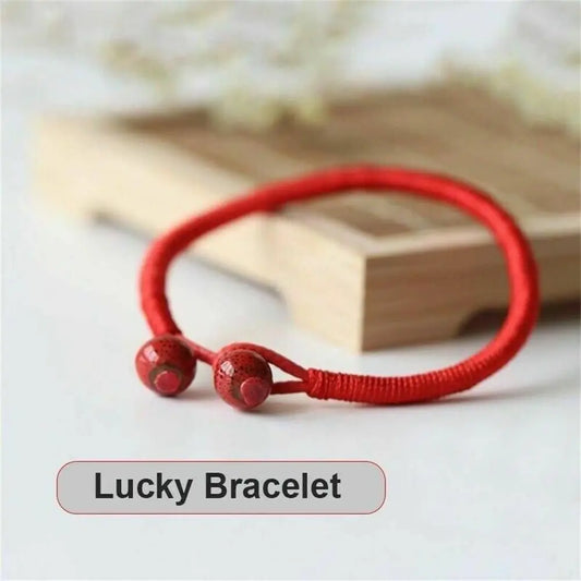 Lucky Beads Pulseira Corda Vermelha para Homens e Mulheres, Amuleto de Cordas Artesanais, Cordão Kabbalah, Pulseira de Tecer