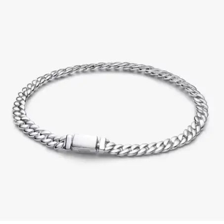Pulseira de corrente elíptica aberta, trançada, com design de arco-íris, em prata esterlina 925, para mulheres, ideal para festas e casamentos, joia fina.