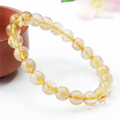 Natural dourado rutilado quartzo cristal pulseira fio contas pulseiras a pedra da riqueza jóias contas pulseiras decoração