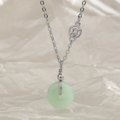 Colares de prata esterlina 925 para mulheres, com pingente de jade, cor dourada, corrente ajustável, joias de luxo, presente romântico.