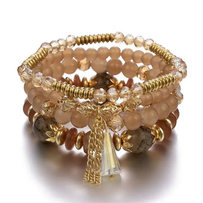 Set Mosaico · Cuatro Pulseras de Vidrio