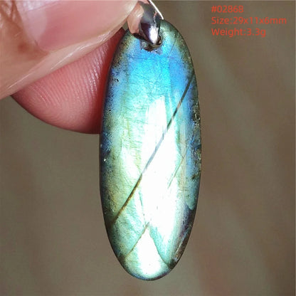 Colgante ovalado de labradorita azul