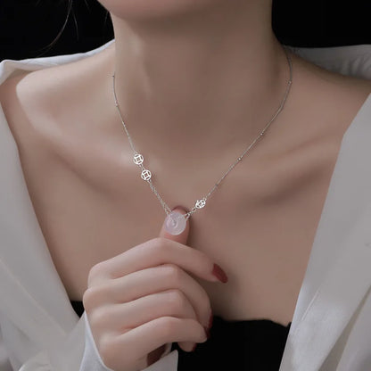 Colares de prata esterlina 925 para mulheres, com pingente de jade, cor dourada, corrente ajustável, joias de luxo, presente romântico.