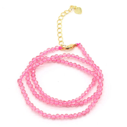 Gema Micro Facetada Colar Curto para Mulheres, Joias Finas, Contas Espinélio 1 Corda, Pulseira Feminina, Gargantilha de Festa