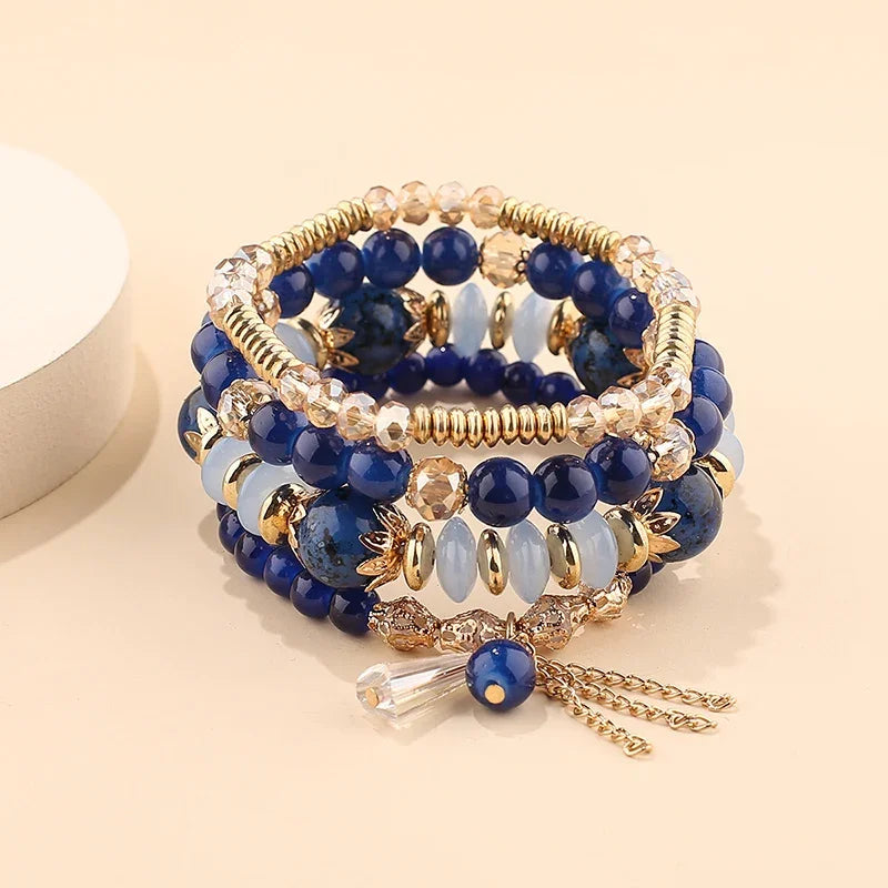 Set Mosaico · Cuatro Pulseras de Vidrio
