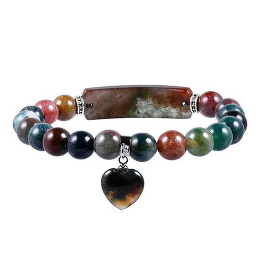 Fluorita Natural Rosa Cristal Quartzo Pulseira, Reiki Dangle, Contas Redondas, Pulseiras de Pedra, Coração do Amor, Jóias para Mulheres, Meninas, Homens