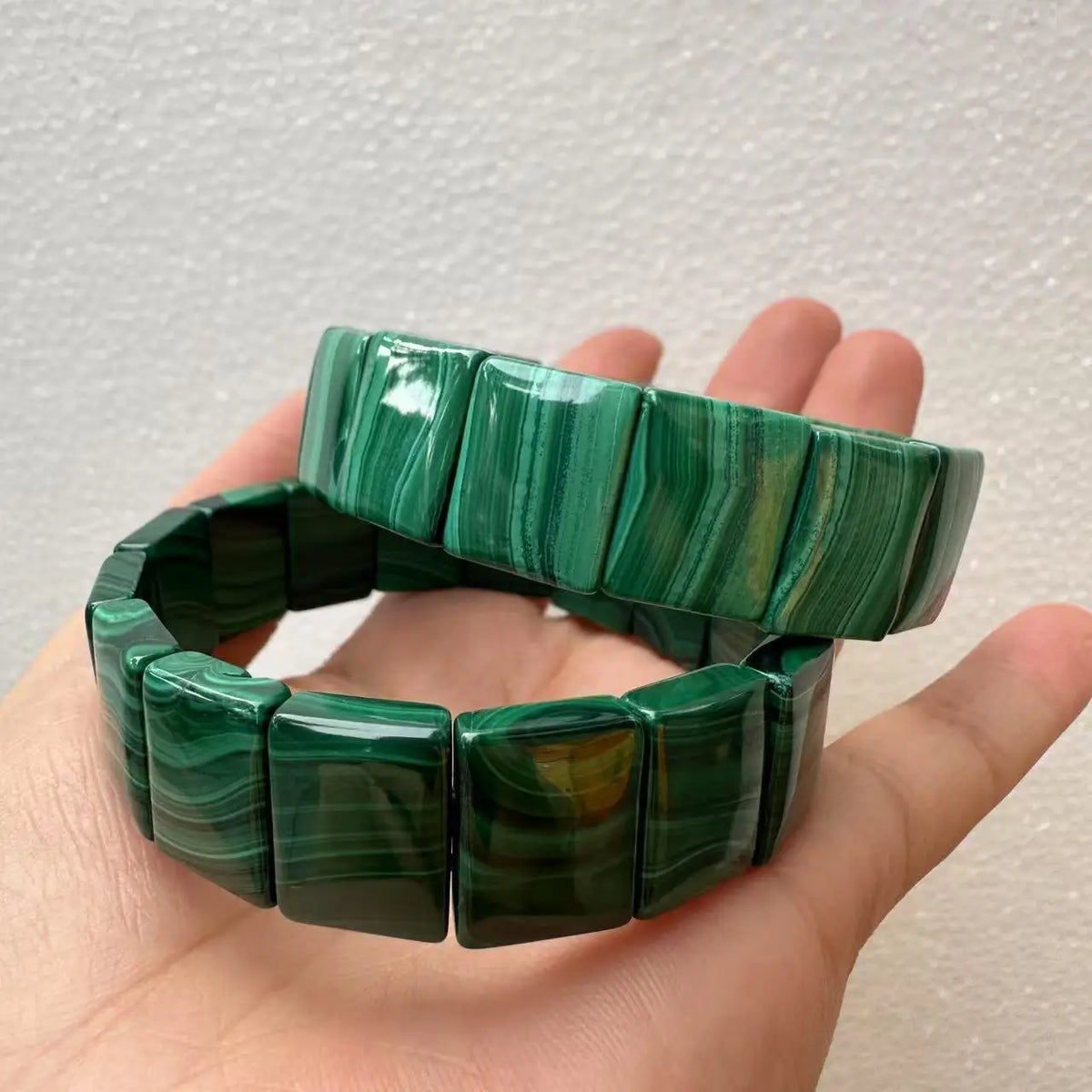 Genuíno a ++ natural verde malaquita contas pulseira para homens e mulheres presente do dia dos namorados atacado