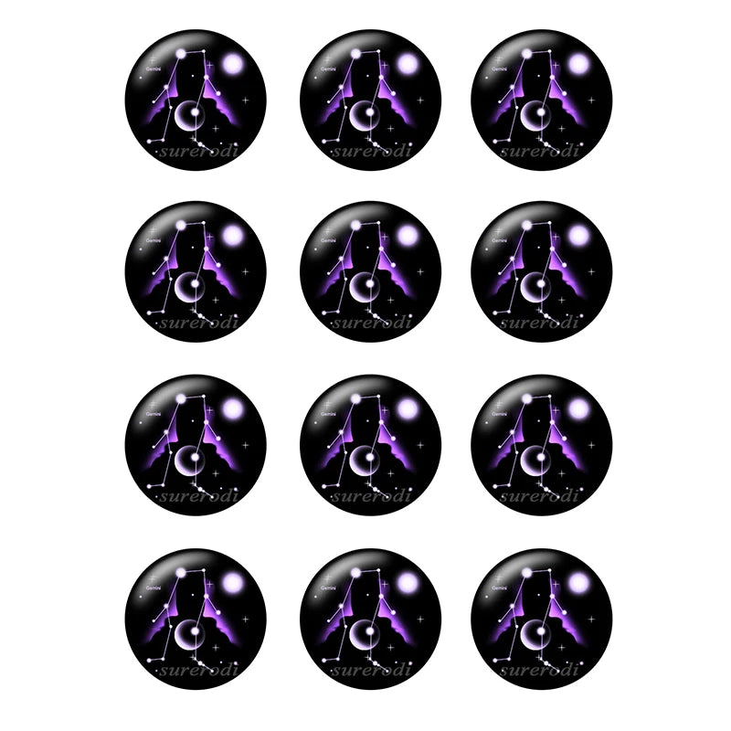 Cabujones de vidrio del zodiaco