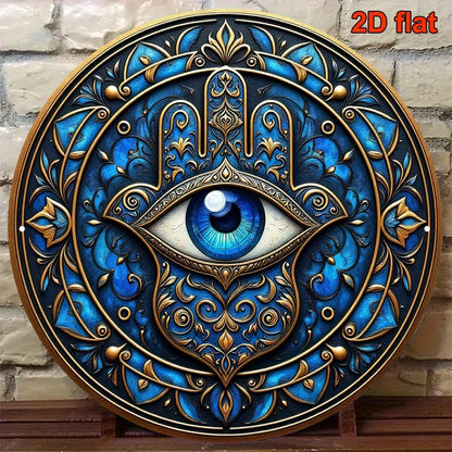 Cuadro Nazar Azul: Impresión Circular. Impresión decorativa plana con efecto visual de profundidad.