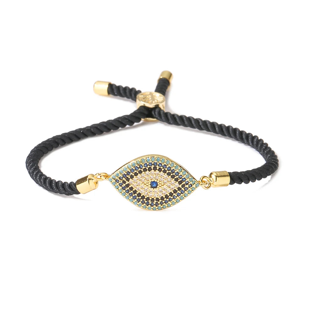 Mafisar 2026 Pulseira Olho Grego Turca Dourada da Moda Ajustável com Zircônias AAA Cravejadas Joia Feminina para Festas e Presentes