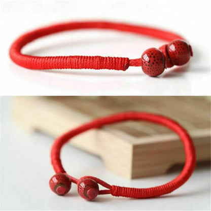 Lucky Beads Pulseira Corda Vermelha para Homens e Mulheres, Amuleto de Cordas Artesanais, Cordão Kabbalah, Pulseira de Tecer