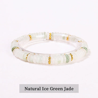 Jd pedra natural verde aventurina rosa quartzo espaçador plano contas pulseira mulheres homens bohe pulseiras elásticas cura presente da amizade