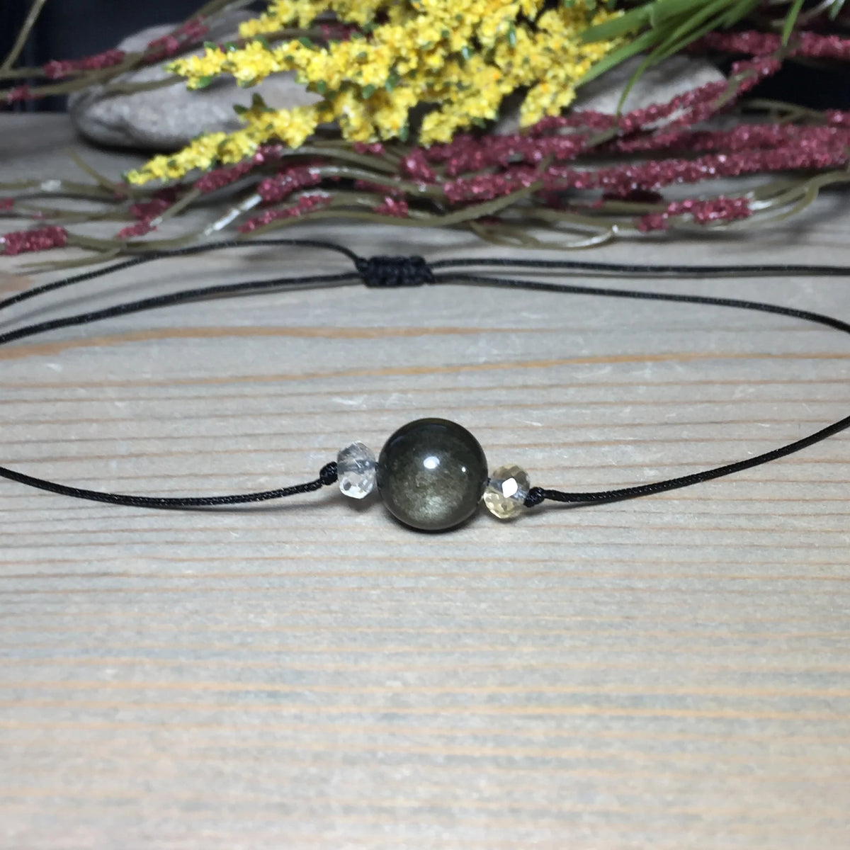 Colar de obsidiana dourada, colar de obsidiana, colar de proteção, colar de transformação, colar de riqueza, para homem ou mulher.1 unidade