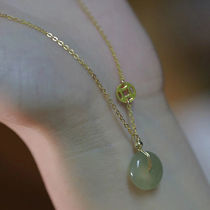 Colares de prata esterlina 925 para mulheres, com pingente de jade, cor dourada, corrente ajustável, joias de luxo, presente romântico.